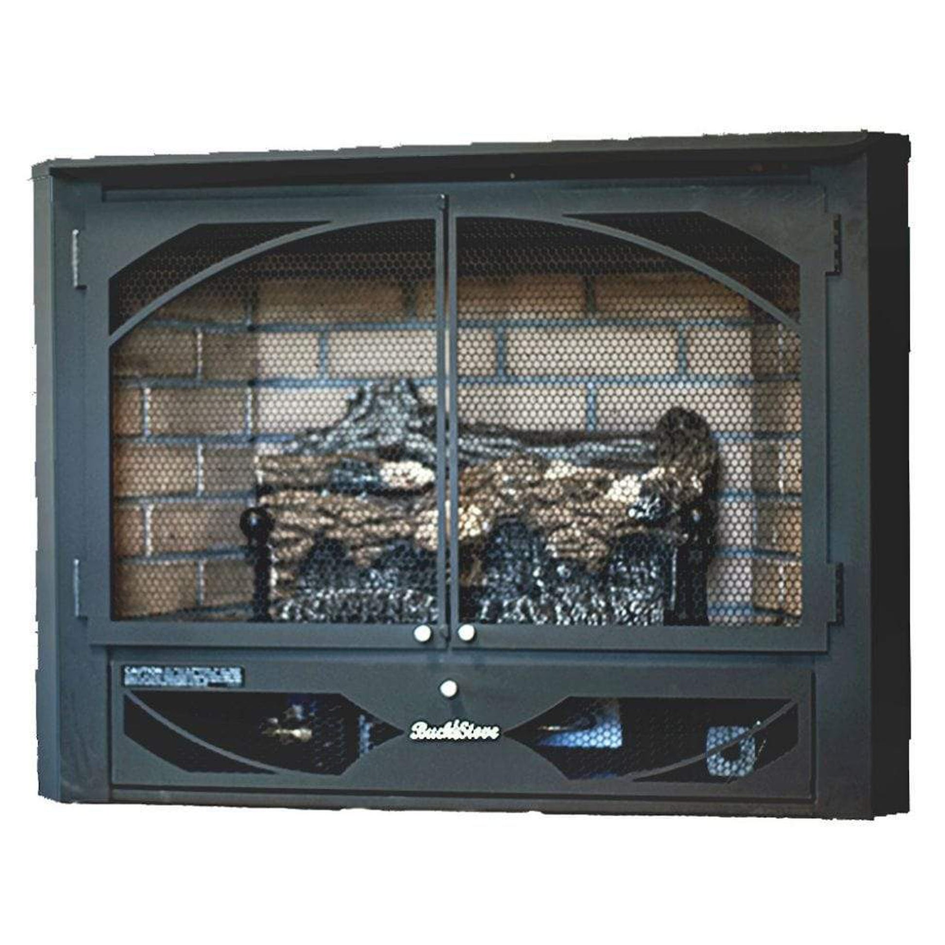 Buck Stove Model 384 with Blue Ridge Gas Logs - 33,000 BTU, Millivolt Valve