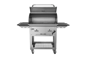 Bull Bison Premium Complete Cart Charcoal Grill - 304 Stainless Steel, Adjustable Bed, 1,020 sq. in. Cooking Surface