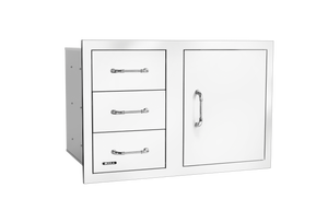 Bull 38" Stainless Steel 3 Drawer Door Combo with Reveal