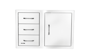 Bull 30" Stainless Steel 3 Drawer Door Combo with Reveal