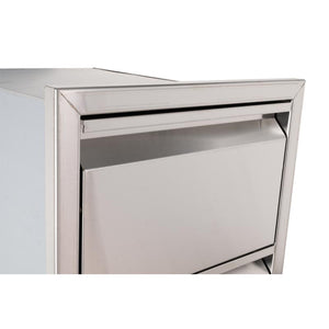 Buck Stove 16" Stainless Steel Double Access Drawer for Outdoor Grill Island