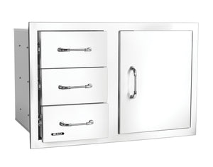 Bull 38" Stainless Steel 3 Drawer Door Combo with Reveal