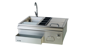 Bull Stainless Steel 30" Bar Center with Sink, Faucet, and Cutting Board
