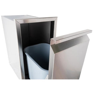 Buck Usa 13" Narrow Roll-out Stainless Steel Trash Bin for Outdoor Grill Island